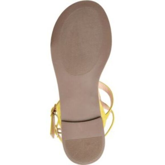 JOURNEE COLLECTION Womens Green Yellow Fishtail Weave Harmony Thong Sandals 9 - Picture 2 of 2